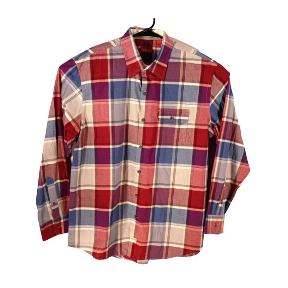 Izod Other - Izod Men's Long Sleeve Button Up Cotton Twill Plaid Shirt Size L Preppy  NWT